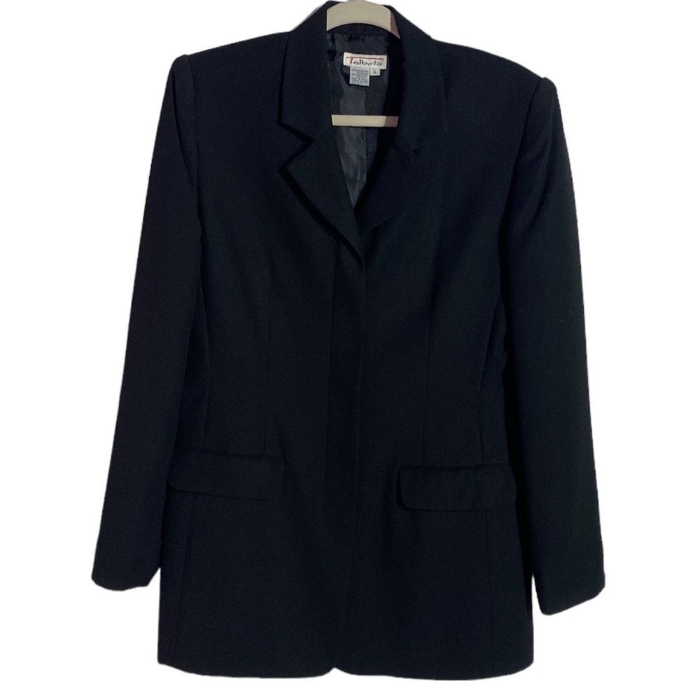 Vtg Talbots Blazer 6 Black Old Money Business Office Formal Minimalistic